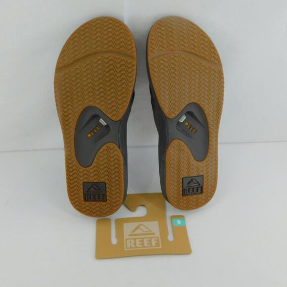 REEF Men's Flip Flops Fanning Brown Gum Bottle Sandal Opener Size 9 New - Picture 10 of 12
